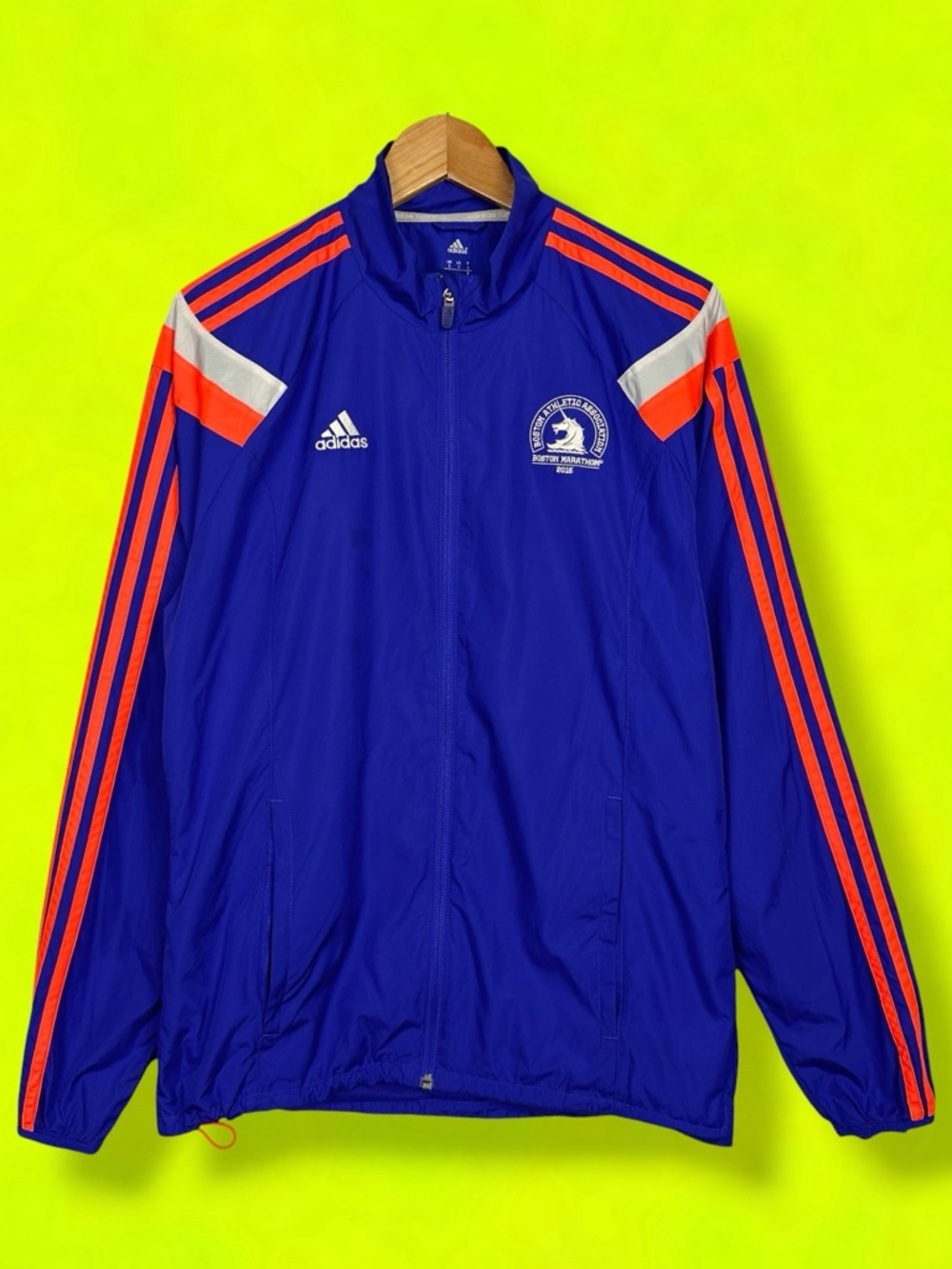 Adidas 119th 2015 Boston Marathon Collection Rare Full Zip Up Windbreaker Jacket